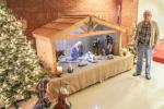 Resident and his family build Nativity stable for University Nursing and Rehab